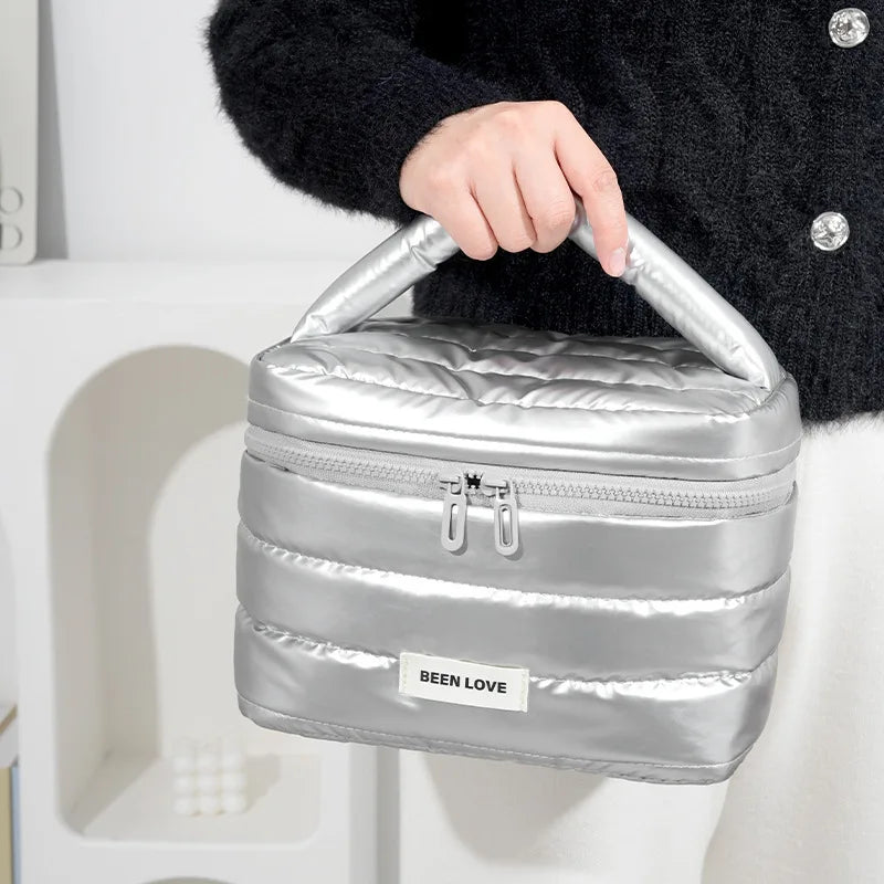 2025 New Design Cosmetic Bag Handheld Makeup Bags Large Capacity Lipstick Skincare Storage Bag Travel Portable Women Ideal Gift