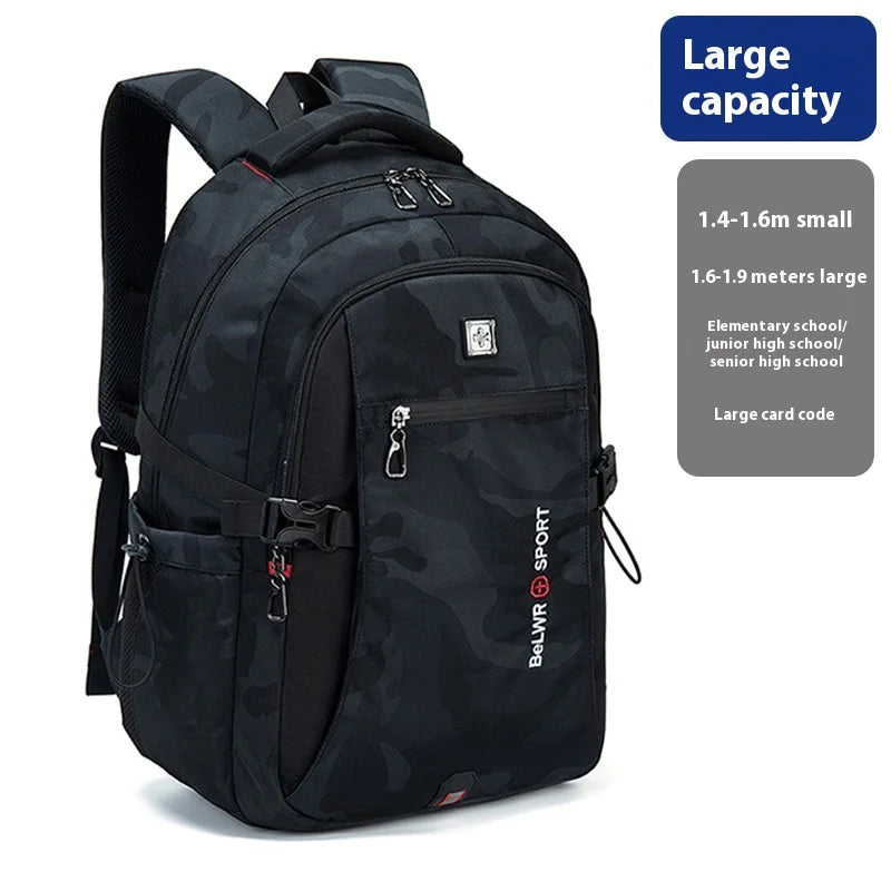 Backpack Primary School Middle School Students High School Bags Large Capacity Ultra-light Load Reduction Outdoor Travel Busines