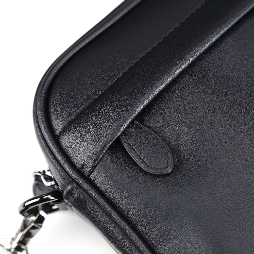 Luxury Business Shoulder Bag for Men Design Plaid PU Leather Messenger Crossbody Bag Casual Zipper Small Square Sling Bag Pouch
