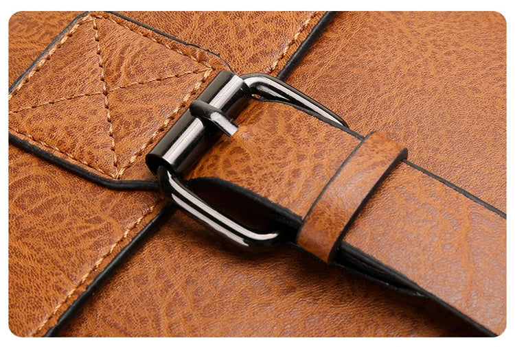 Luxury Brand Man Business Briefcase Bag PU Leather Messenger Shoulder Bag Men Office Lunch Bags For Laptop A4 File Male Handbags