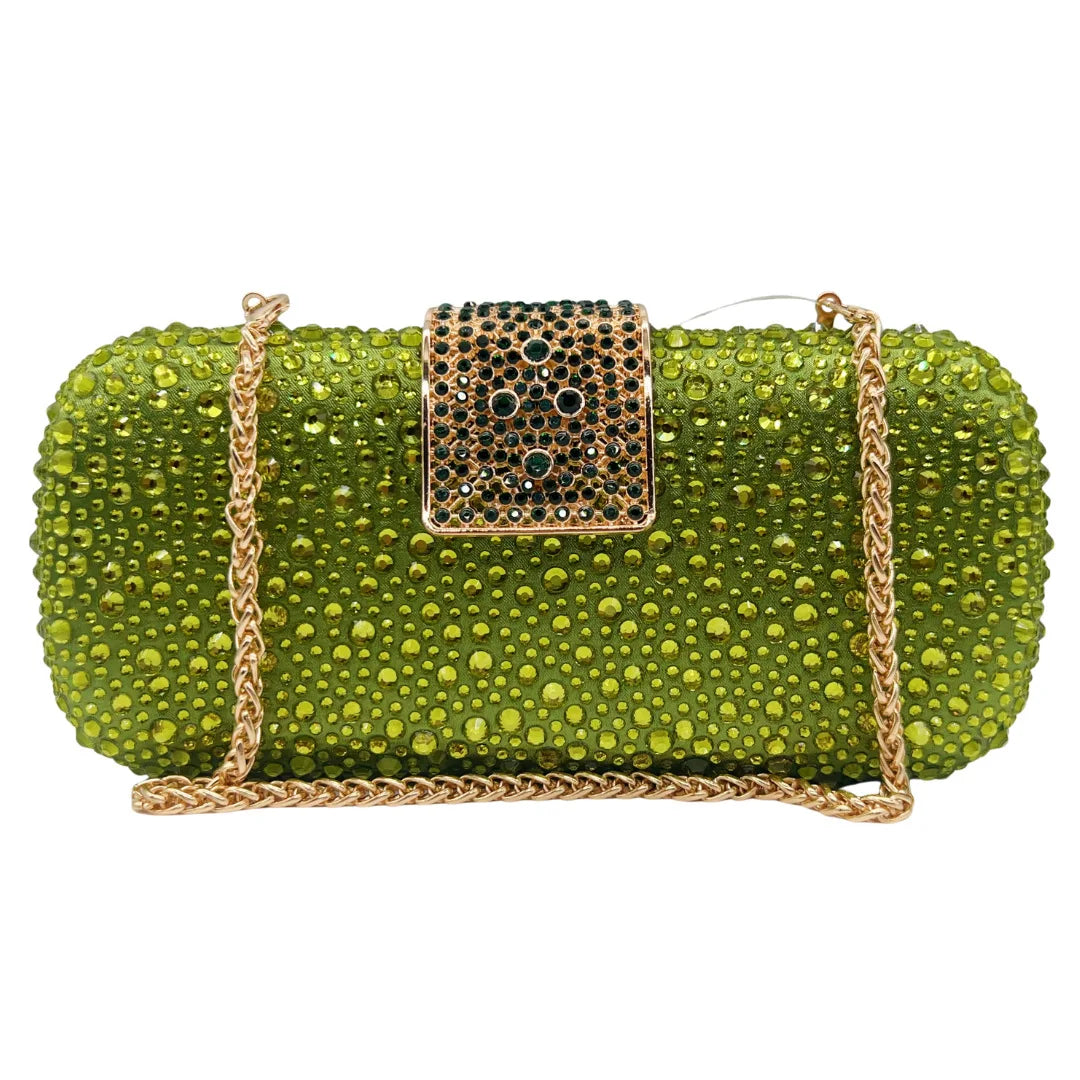 Luxury Evening Bag for Women Fashion Small Clutch Rhinestone Handbag Vintage Beaded Polyester Fiber Hard Shell Handbag