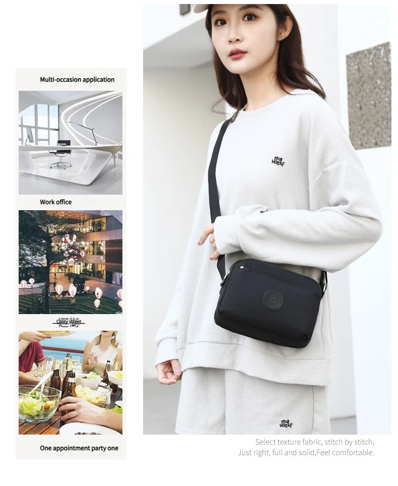 Luxury Bag Women Oxford Crossbody Bag Large Capacity Multi Pocket Wear Resistant Female Shoulder Bag Wallet for Women Men