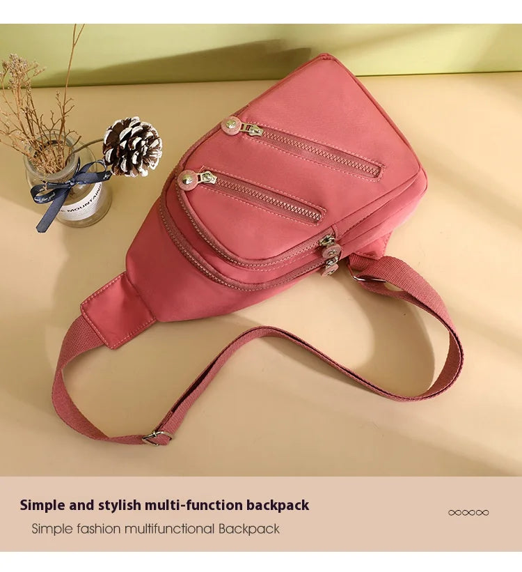 Sling Chest Bag for Women Nylon Fashionable Fanny Pack Shoulder Bags for Women Chest Waist Pack for Travel Crossbody Bags 2024