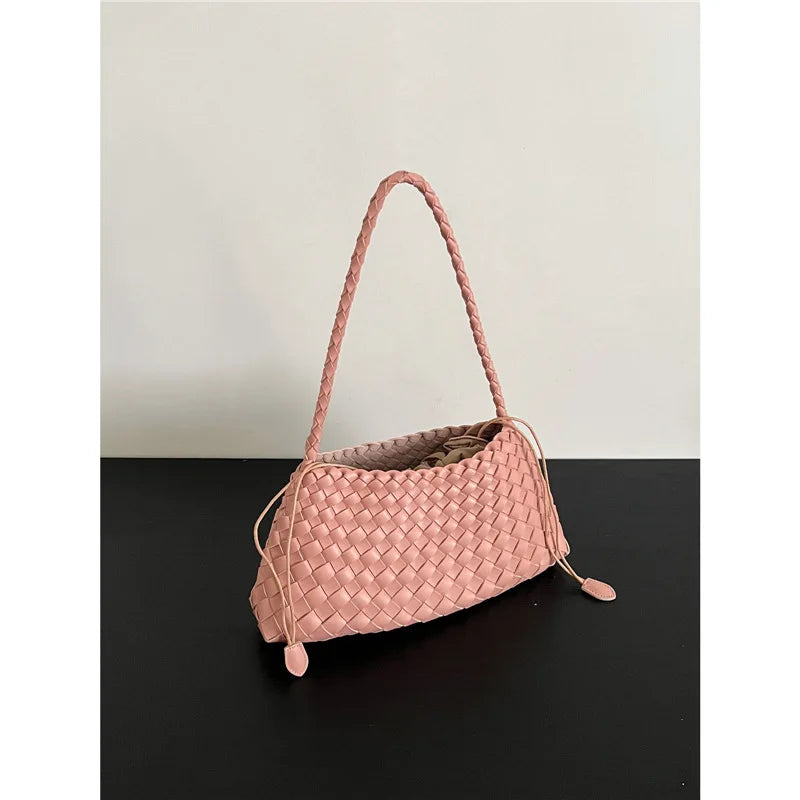 Hand woven armpit bag, women's new high-end and versatile retro handbag, single shoulder mother bag