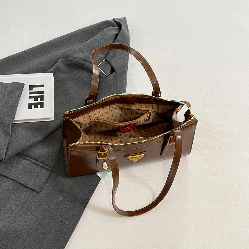 Luxury Brand Leather Messenger Bag, Women's Crossbody Bag For Ladies, Elegant Tote Bags With Famous Designer Popular Style