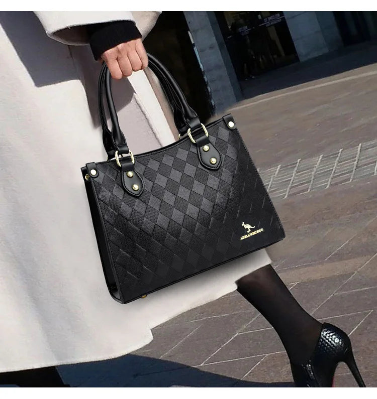 Fashionable Large Women's Handbag Shoulder Bag Crossbody Bag for Middle-Aged Mothers PU Material Boston Bag Style Summer Hot...