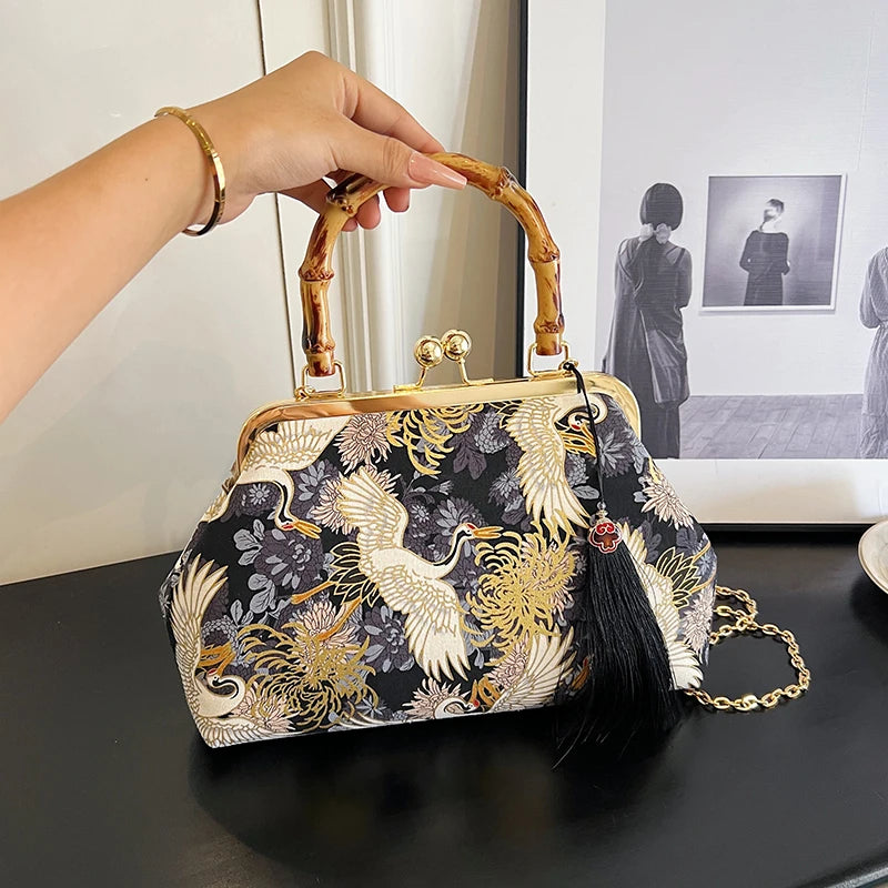 Luxury Evening Clutch Bag For Women Bride Wedding Clutch Purse Chain Shoulder Bags Small Party Handbag Rattan Handle Handle Tote