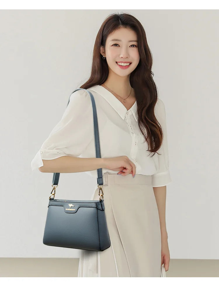 Fashionable Urban Women's Crossbody Bag Single Shoulder Bag Small Square Bag Stylish Mom Bag PU Material Medium Size Zipper O...