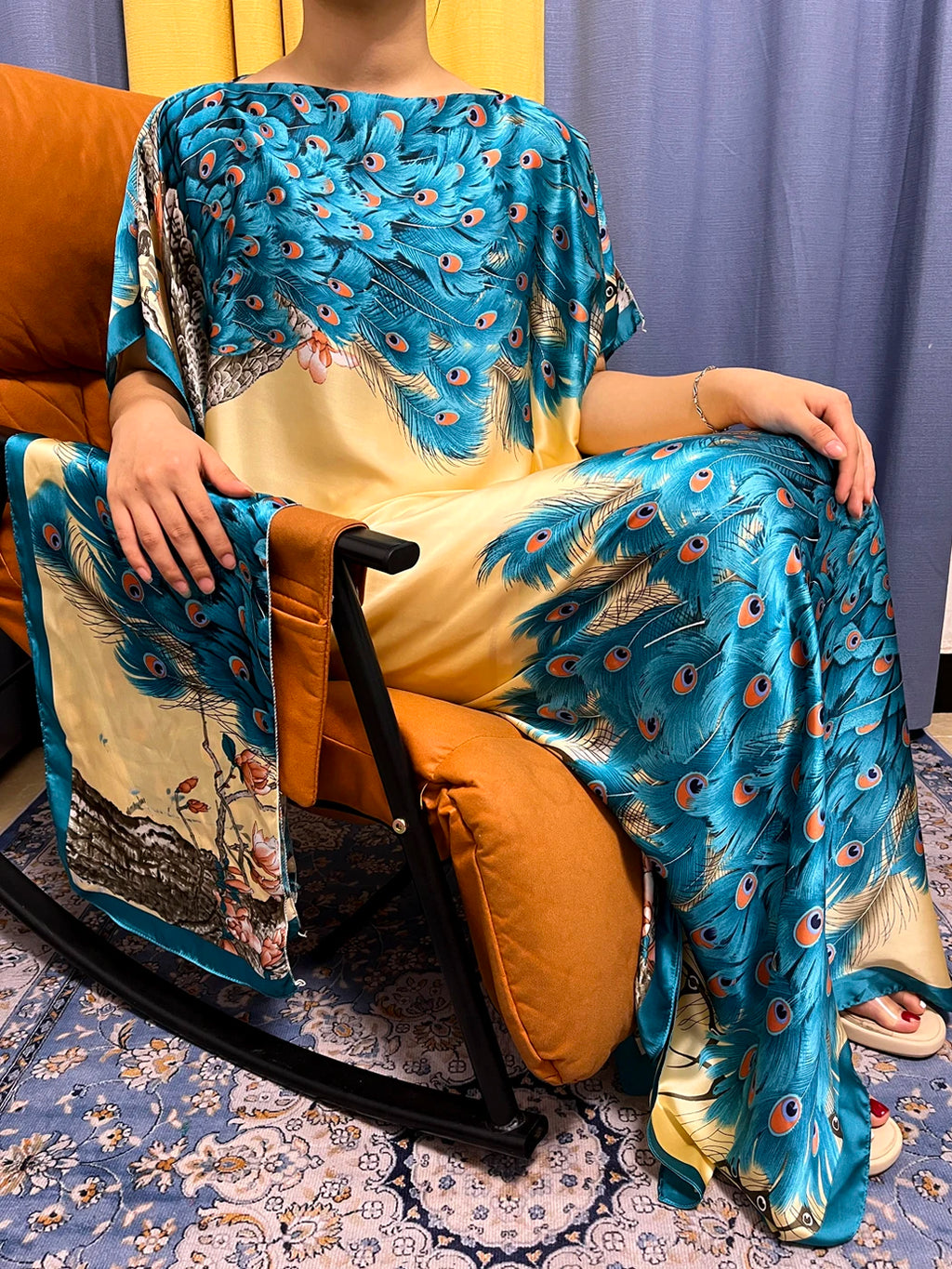 Muslim Silk Abayas For Women 2023 Fashion Print Islam Turkey Loose Elegant Femme Robe African Summer Ice Clothes With Headscarf