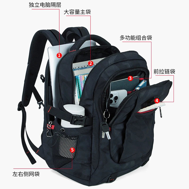 Backpack Primary School Middle School Students High School Bags Large Capacity Ultra-light Load Reduction Outdoor Travel Busines