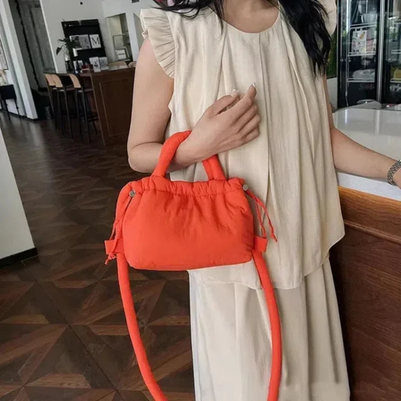 Women Shoulder Crossbody Bags Casual Nylon Padded Tote Bag Designer Soft Puffer Simple Vintage Large Capacity Handbags