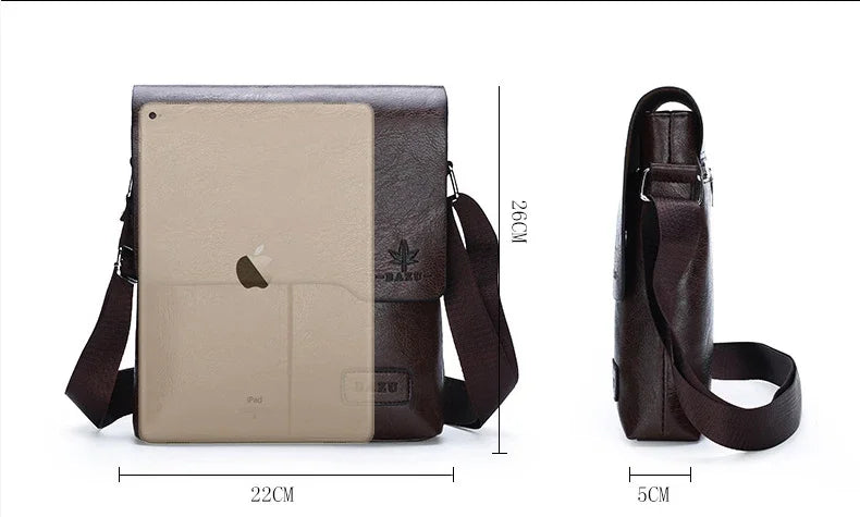 Luxury Brand Vintage Messenger Bags Men Leather Shoulder Bag Male Handbag Brown Black Side Bag Business Crossbody Bag For Men