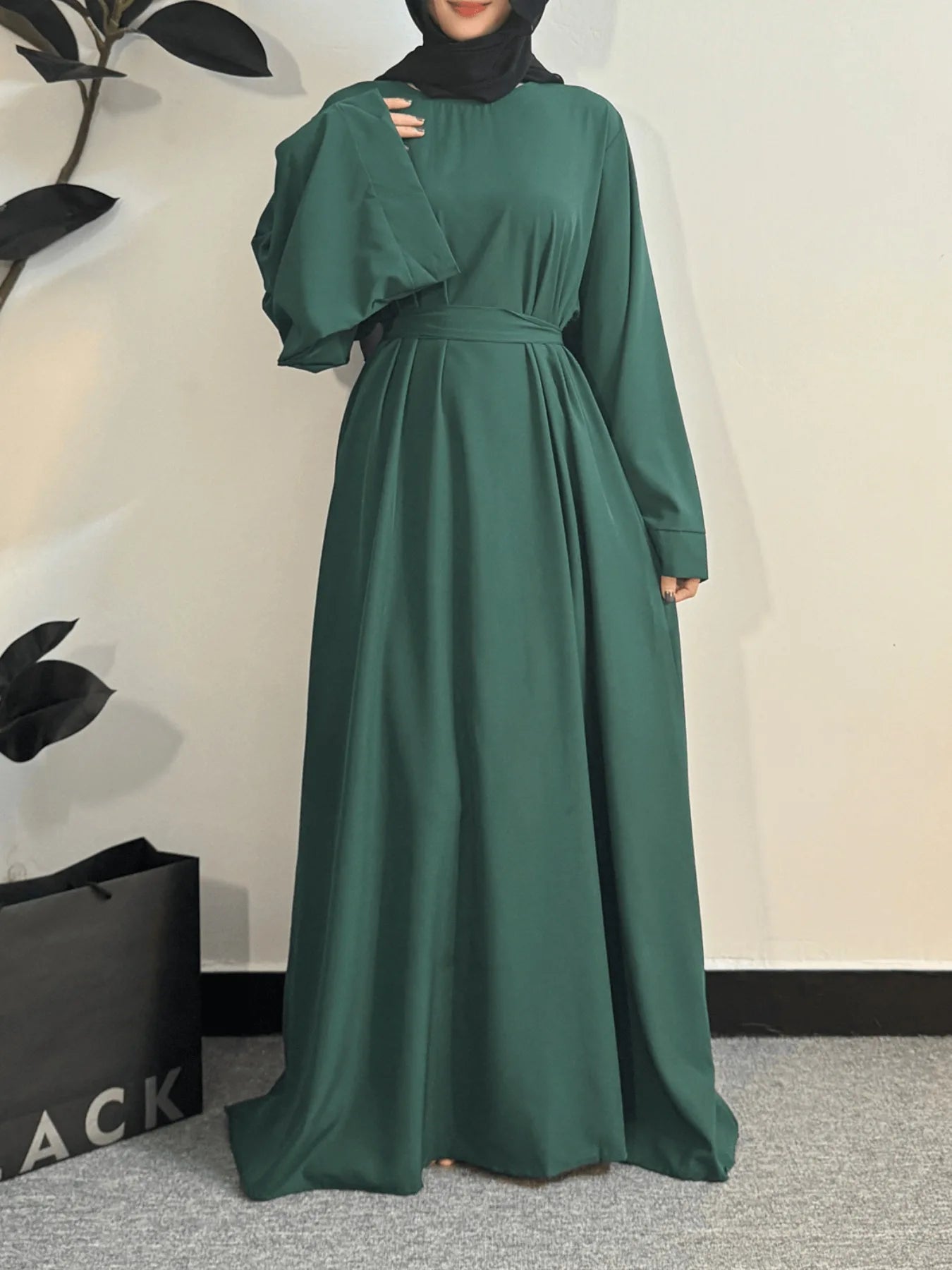Muslim Abayas Women Kaftans Prayer Dress With Belt Full Sleeve Islamic Clothing Dubai Robe Ramadan Dresses Women Jilbabs