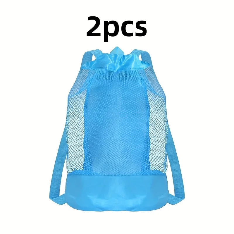 Beach toy bag, double-shoulder style, large capacity, essential for seaside activities,convenient to carry,perfect birthday gift