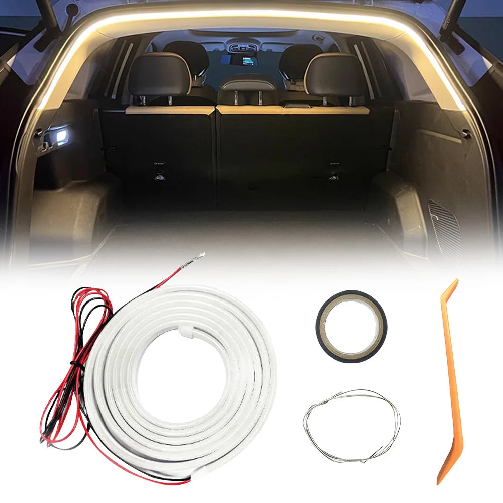 LED Car Trunk Light Strip 2/4M No Drilling Dynamic Flowing Light Strip Car Trunk Ambient Lighting Strip for Truck Trunk Decor