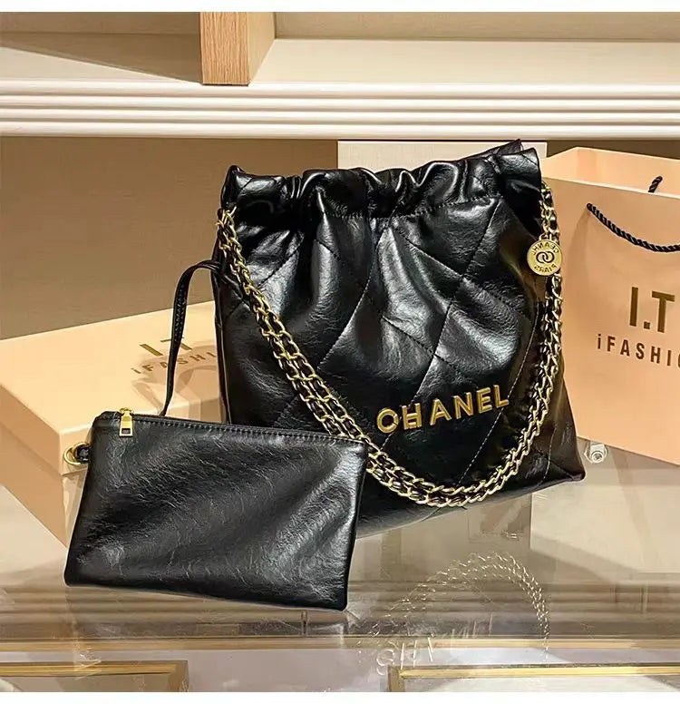 2025 New Garbage Bag Tote Bag Women's Large Capacity Diamond Grid Chain Premium Single Shoulder Underarm Bag