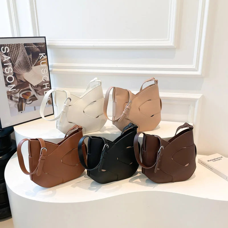 Luxury Designer Bag Fashion Women's PU Leather Shoulder Bag Minimalism Solid color Crossbody Bags for Women Ladies Handbag