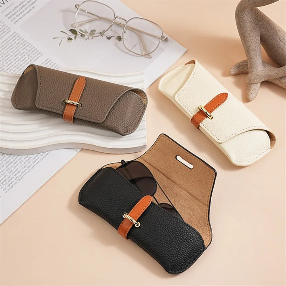 Luxury Pu Leather Glasses Bag Woman Portable Eyeglasses Protect Case Unisex Fashion Travel Sunglasses Case Eyewear Accessories