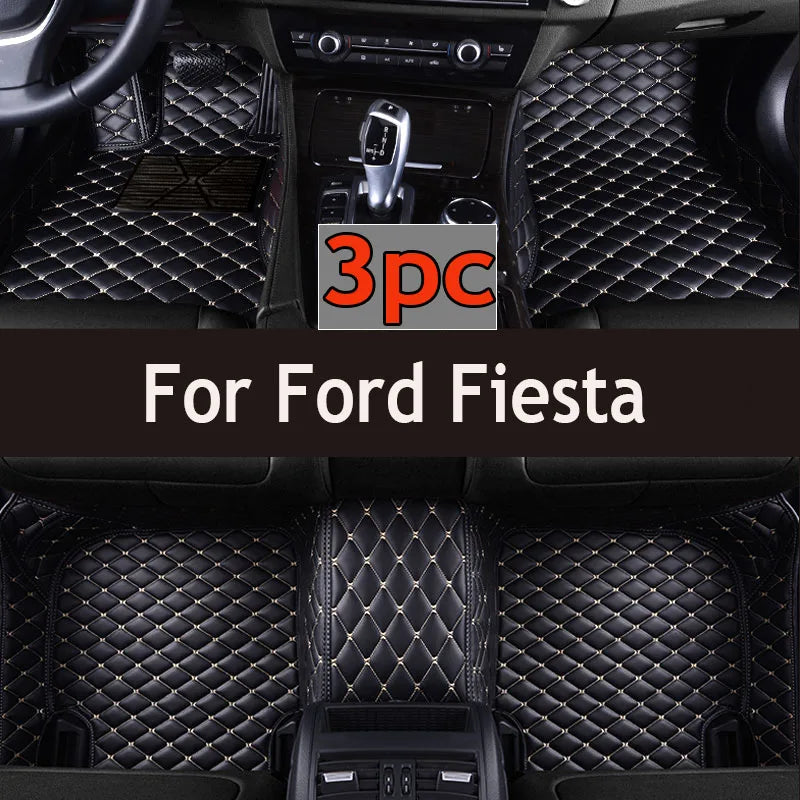 Car Floor Mats For Ford Fiesta Mk6 Mark VI Mk7 WS WT WZ 2009~2016 Anti-dirt Pads Car Carpet Non-slip Auto Rug Car Accessories