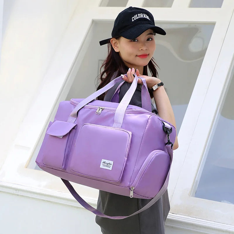Travel Bag Large Capacity Weekender Overnight Carry On Duffle Bags with Shoe Compartment Sports Fitness Gym Bags for Women