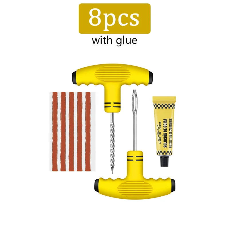 Car Tire Repair Tool Kit Vacuum Tyre patches maintenance special tool with Rubber Strips Glue Auto Bike Motorcycle Puncture Plug
