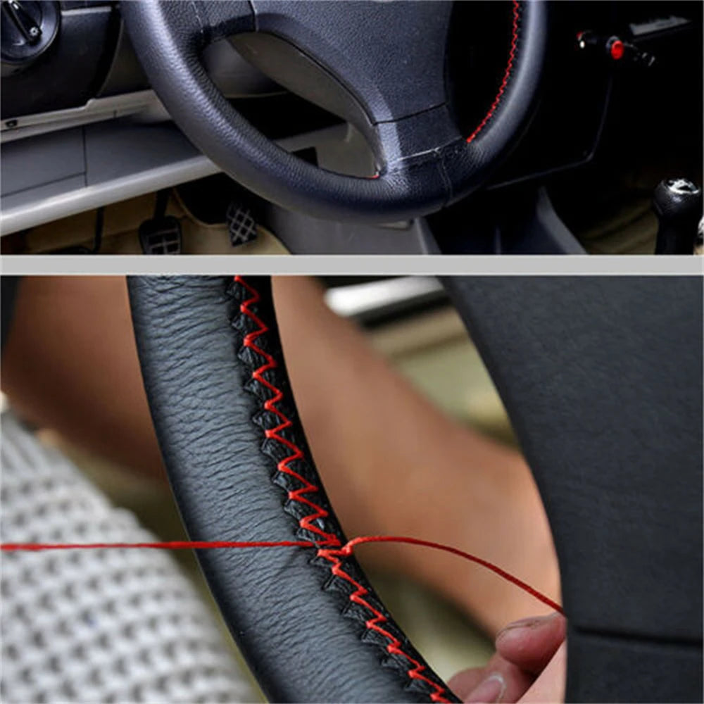 Steering Wheel Cover From Leather Braiding Cover Universal Steering Wheel Cover Made of Genuine Leather Braid For Steering Wheel
