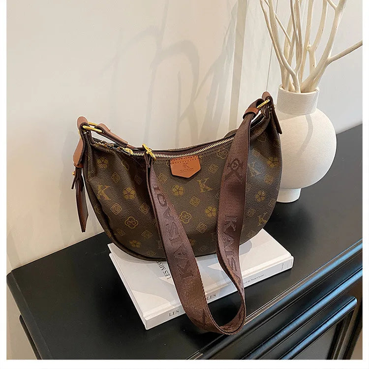 2025 Hobo Bag Monogram, Spacious Shoulder Purse for Women, Large Capacity Crossbody Tote, Fashion  Versatile Sling Bag