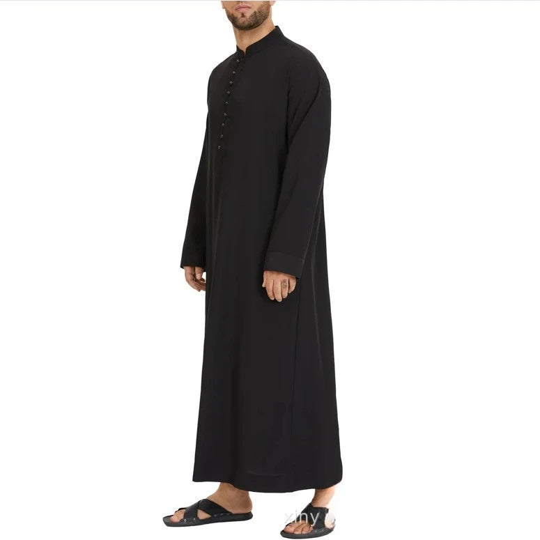Muslim Loose Collar Saudi Round Collar Hui Robe Arab Middle Eastern Men's Clothing