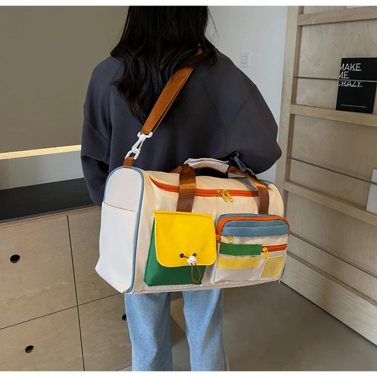 Travel Bag, Duffel Bag Cosmetics Bag, Professional Fitness Bag, Yoga Swimming Training Backpack, Satchel Shoulder Crossbody Tote Bag, Suitable for Men and Women