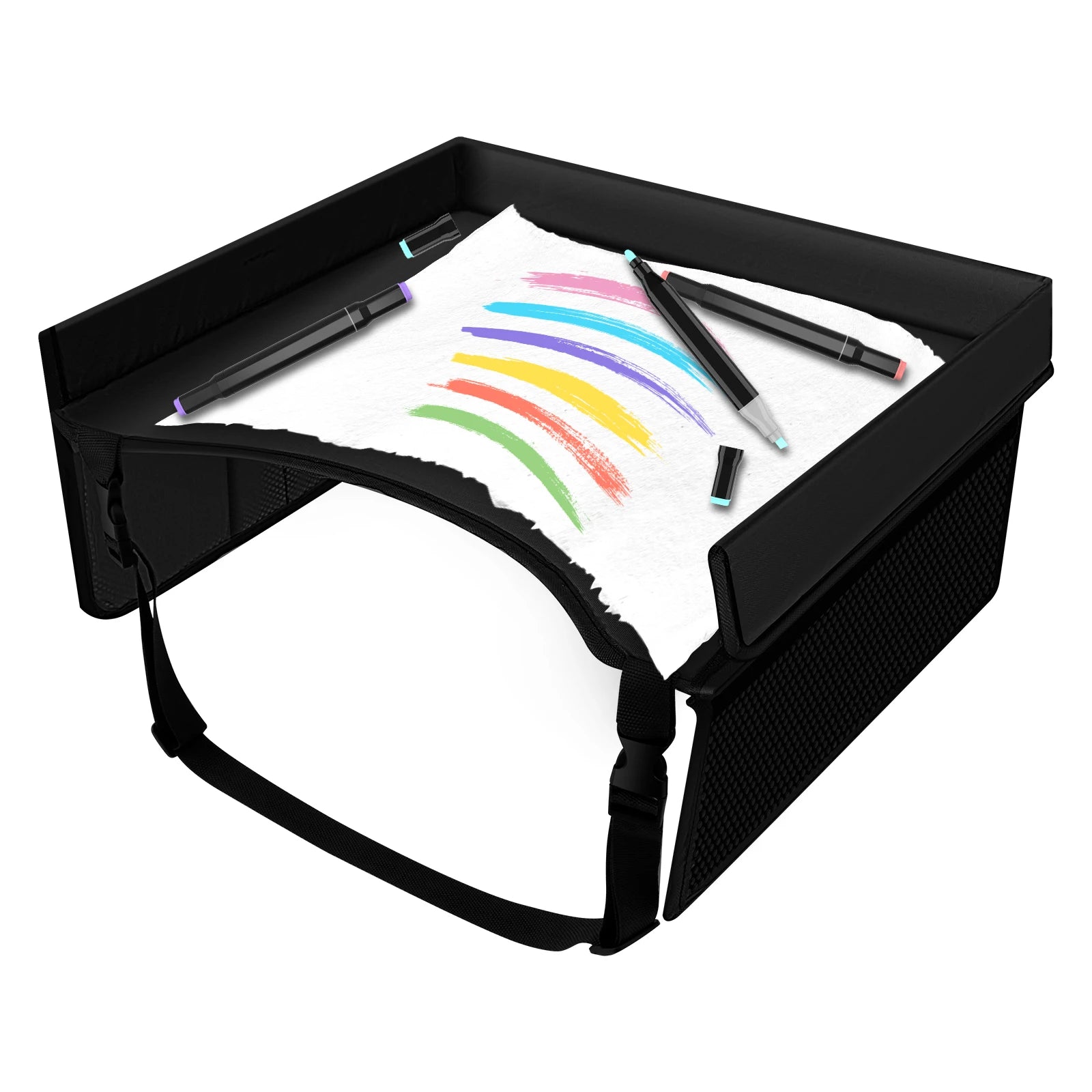 Car Seat Kid Travel Tray Foldable Safety Seat Play Table Organizer Storage Snacks Toys Toddler Car Seat Tray For Kids Activities