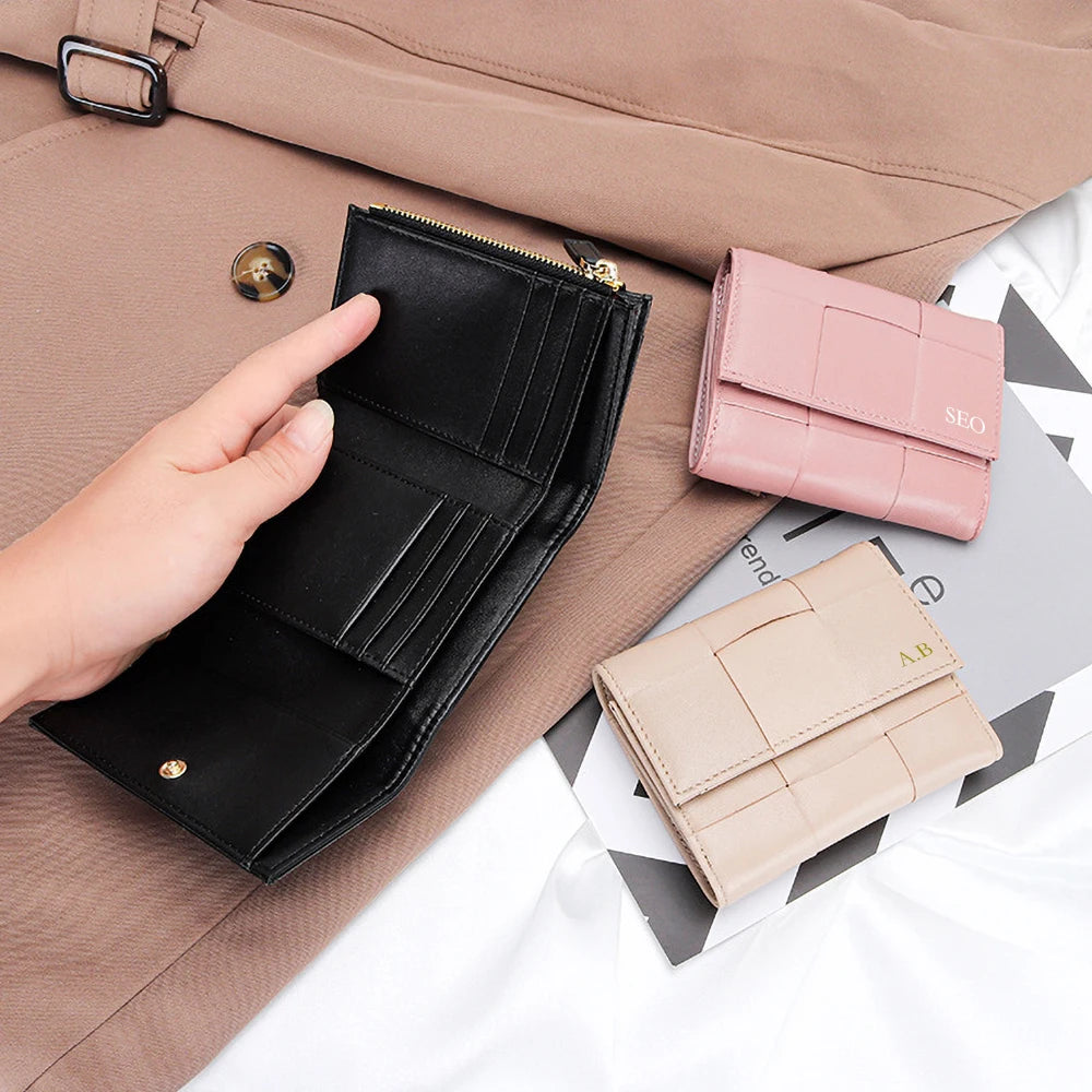 Luxury Design Phone Bag Woman Portable Genuine Leather Cross-body Bag Custom Name Fashion Casual Lady Shoulder Bag Card Wallet