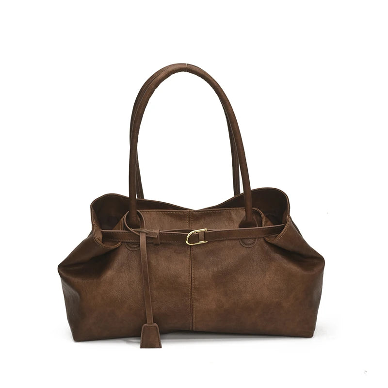 Women's Tote Bag, Large Capacity Soft Leather Shoulder Bag, Retro Casual Handbag, Perfect for Commuting Handbags Travel Bag