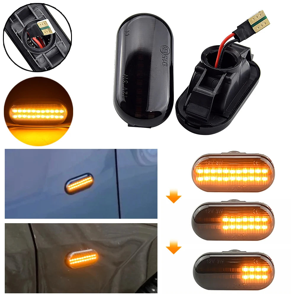 New LED Dynamic Turn Signal Light For Nissan Tiida C11 Note E11 Micra K12 NP300 Navara D40 Qashqai J10 Side Mirror Repeater Lamp