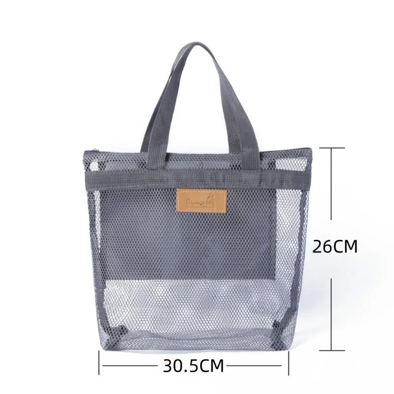 Mesh Makeup Toiletry Storage Bags Handbags Portable Travel Washing Body Shower Tools Organizer Hanging Cosmetic Organizer Pouch