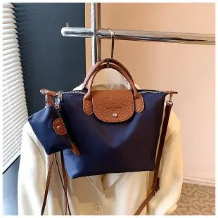 Luxury 2025 Work Tote - Fashion Patchwork Handbag with Long Strap Large Capacity, Waterproof Lining, Perfect for Office & Travel