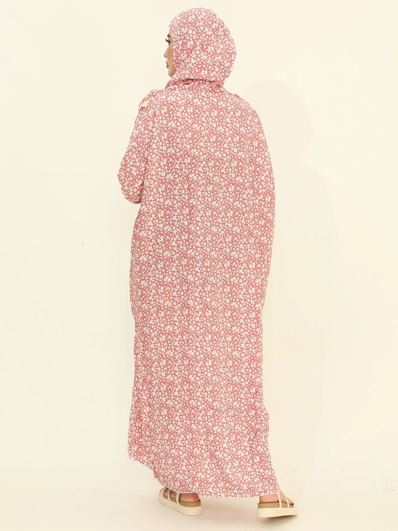 Muslim Fashion Abaya Women Floral Print Khimar Robe Abayas African Ladies Traditional Payer Dress