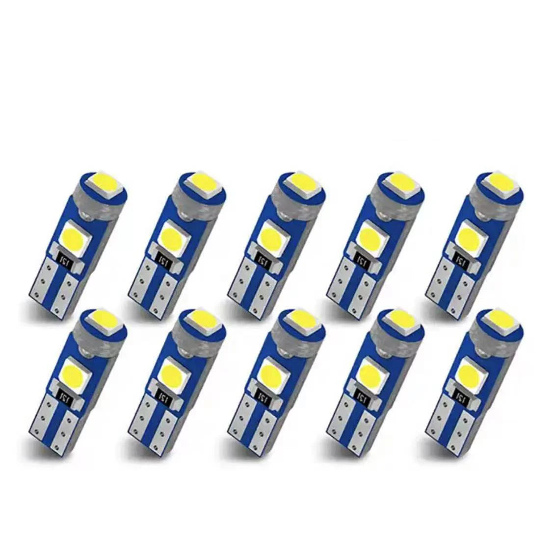 10Pcs T5 Led Bulb W3W W1.2W Led Canbus Car Interior Lights  Dashboard Colorful Indicator Wedge Auto Instrument Lamp 12V