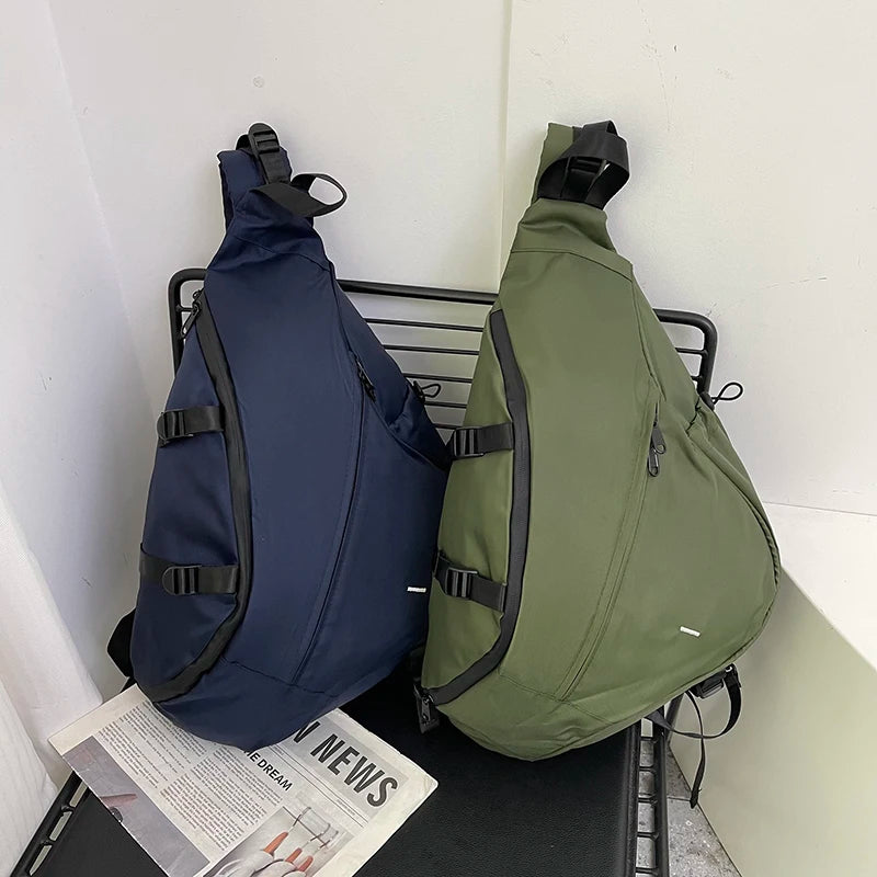 Sling Bags for Men Large Capacity Man Chest Bag Casual Travel Unisex Crossbody Bag Nylon Storage Shoulder Bag Student Backpacks