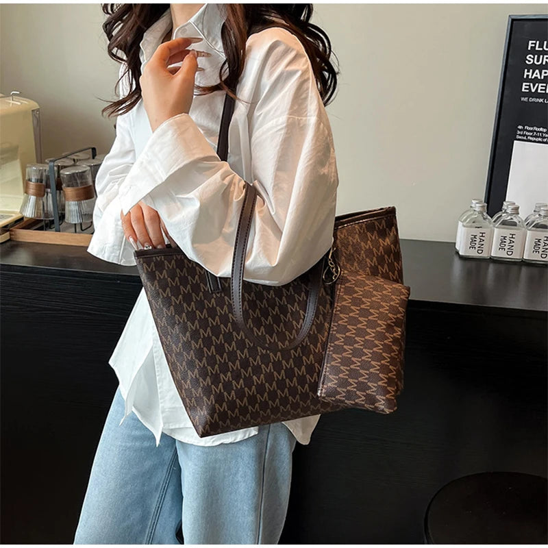 Luxury Women's Handbag Retro Casual Large Capacity Tote Bag Fashion Commuter Shoulder Bag High Quality Women Bag With Coin Purse