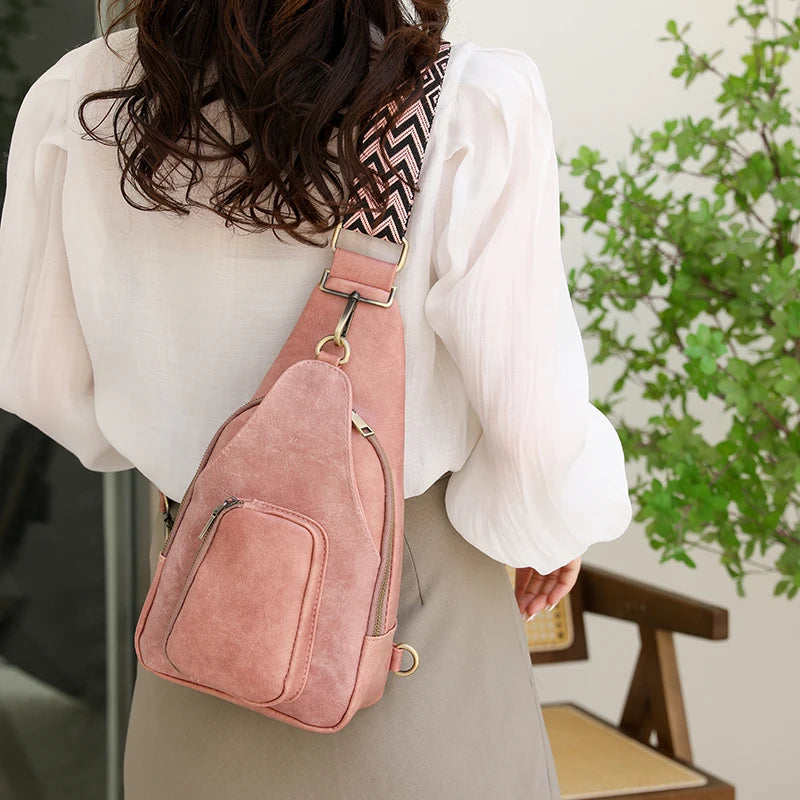 Bags for Women Newly Women Chest Pack Female Sling Bags Crossbody Waterproof Shoulder Chest Bag Casual PU Leather Messenger Pack