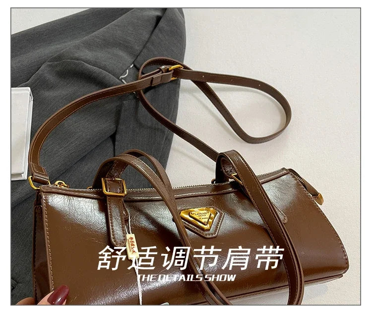 Luxury Brand Leather Messenger Bag, Women's Crossbody Bag For Ladies, Elegant Tote Bags With Famous Designer Popular Style