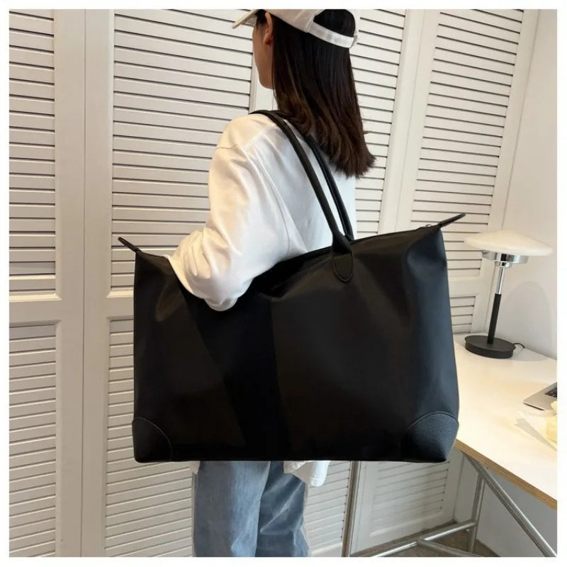 Portable Large Duffel Bag for Travel Lightweight Yet Durable Nylon Sport Tote Gym Bag Shoulder Weekender Overnight Bag for Women