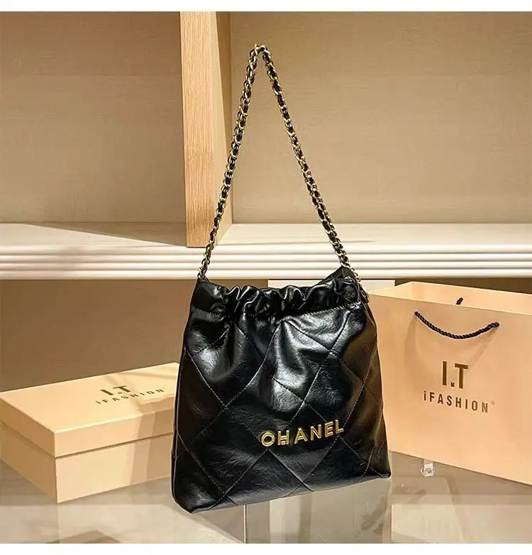 2025 New Garbage Bag Tote Bag Women's Large Capacity Diamond Grid Chain Premium Single Shoulder Underarm Bag
