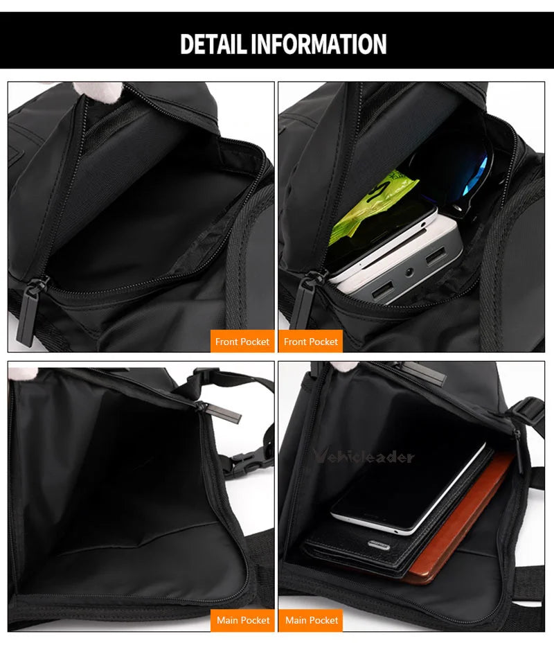 New Nylon Men Drop Leg Bag Fanny Pack Motorcycle Riding Casual Shoulder Cross Body Thigh Male Hip Belt Waist Bags Cafe Racer