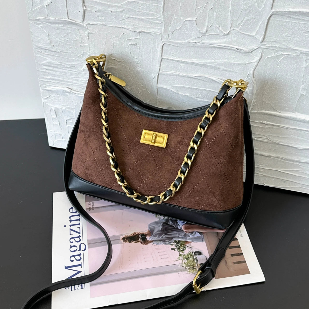 Luxury Brand Fashionable Leather Women's Handbag Elegant Classic Paris Minimalist Designer Commuter Vintage Daily Bag.Handbags.