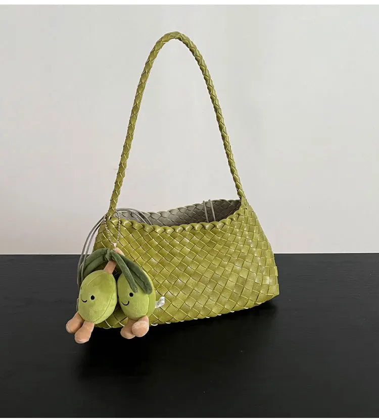 Hand woven armpit bag, women's new high-end and versatile retro handbag, single shoulder mother bag