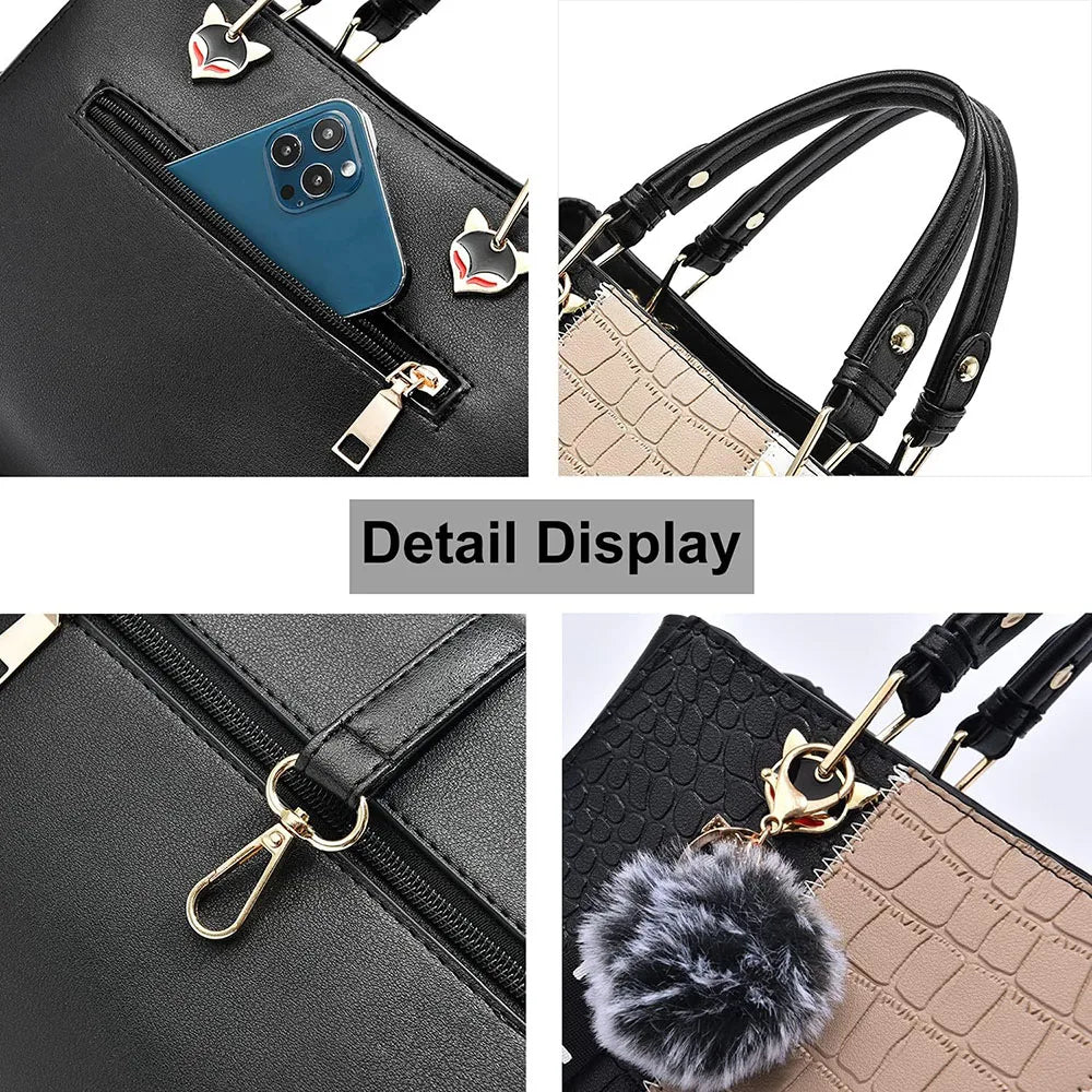 Luxury Designer Women Shoulder Bag Crocodile Skin Texture Handbag High-Quality Crossbody Bag Classic Commuting Tote Bag