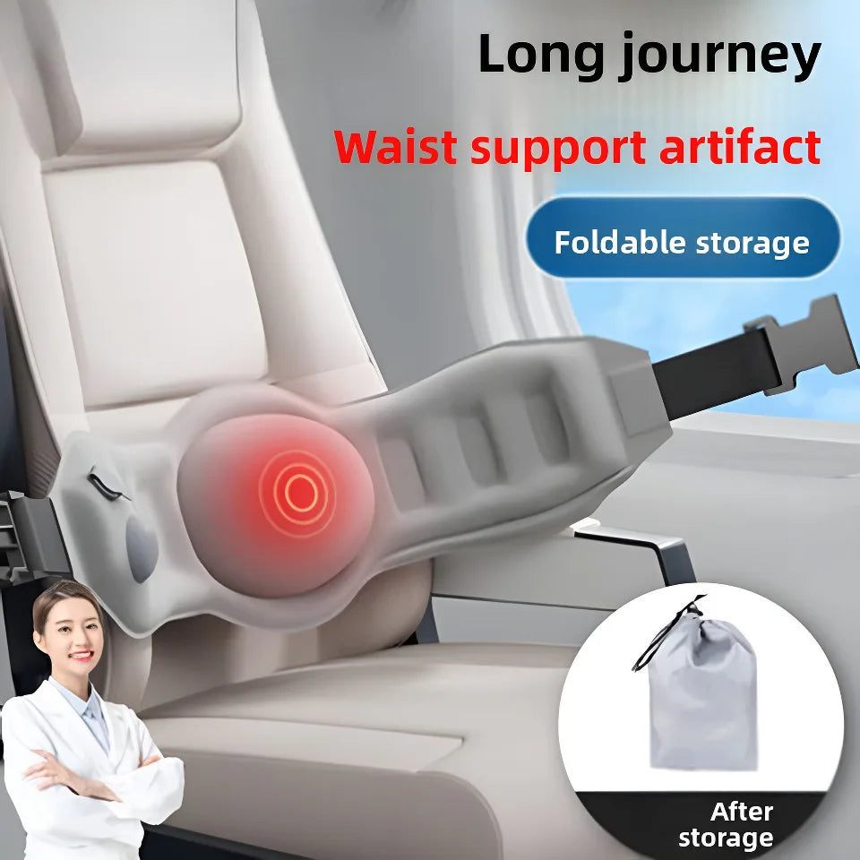Lumbar Support For Cars High-speed Rail Airplanes Travel Lower Back Pain Relief Seat Pillow Waist Cushion Inflatable Backrest