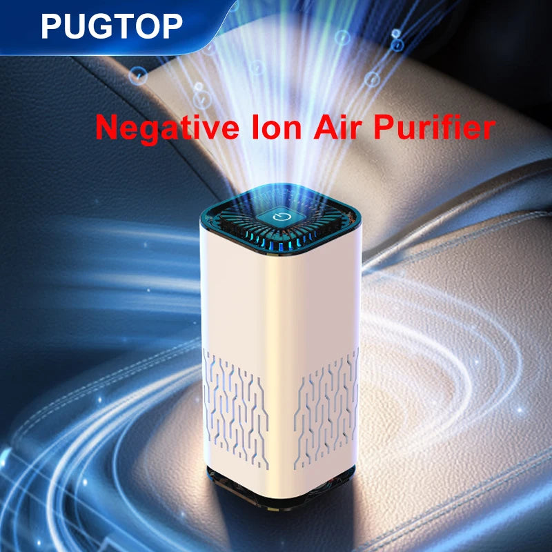MINI Car HEPA Air Purifier Remove Smoke Odor Formaldehyde Negative Ion Air Cleaner for Car Bedroom Aromatherapy Purification New