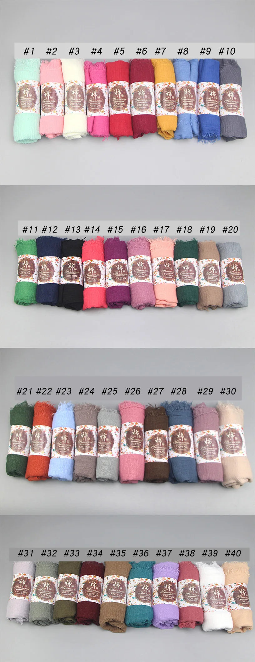 Muslim Hijab For Women Crinkle Hijab Scarf Soft Cotton Solid Color Islamic Bandana Eid Muslim Turban